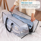 VENO 10 Pack Moving Bags Extra Large Storage Bags for College Move-In, Heavy-Duty Storage Totes, Packing Boxes, and Wardrobe Moving Supplies - Durable Laundry Bags for Clothes (Clear, 10 Pack)