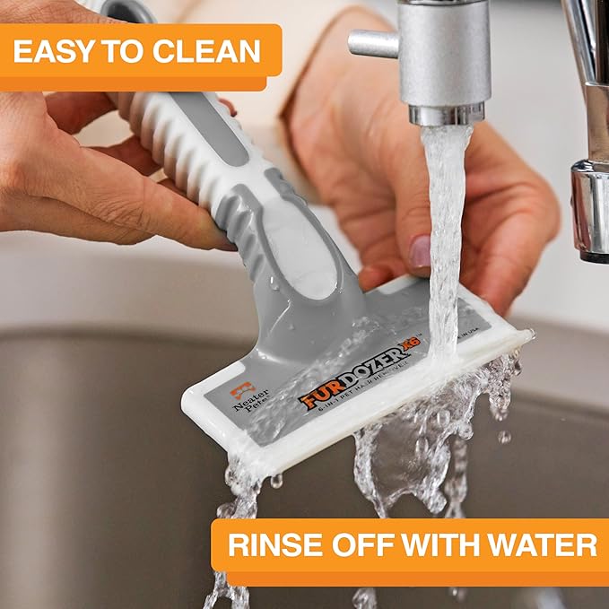 FurDozer Pet Hair Remover & Auto Detailing Tools - Cat & Dog Hair Remover for Carpets, Car Interiors, Couches, Bedding, & Pet Furniture (Gray, X6)