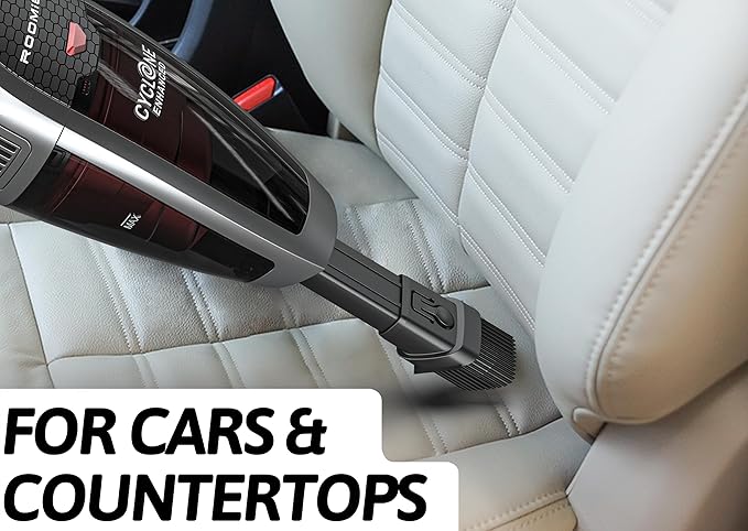 Roomie Tec SlimVac Cordless Vacuum Cleaner for Home – 2200mAh Battery, High Suction Power, Lightweight 2-in-1 Handheld with Bagless Filter, 6 LED Headlights and Auto Recharge Station - Vincent