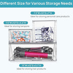 Vtopmart Clear Stackable Storage Drawers Set of 5, Easily Assemble Acrylic Bathroom Undersink Organizers,Plastic Storage Bins for Closet,Cabinet,Pantry,Medicine Organization