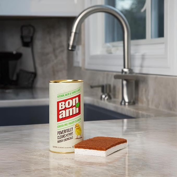 BON AMI Powder Cleanser for Kitchens & Bathrooms - All types of Surfaces, Cleans Grime & Dirt, Polishes Surfaces, Absorbs Odors (24 Pack)