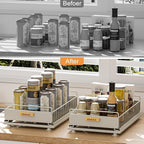 Under Sink Organizer, Single Tier Metal Pull Out Sliding Drawer Shelf for Kitchen Bathroom Cabinet Storage, Sturdy Rack – Gray