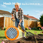 Sand Sifter Shovel, Aluminum Alloy Sifting Shovel with Holes, Adjustable Length Metal Mesh Sifter Scoop, Perfect for Finding Fleas or Shell/Chicken Coop/Gardening, Beach Combing Sieve Tools