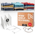 Extra Tall White Wire Shelf Dividers for Closet Organization – 8-Pack - Sturdy and Easy Set-Up Closet Shelf Dividers with Bonus Rose Gold Hanger - 16 inches Height & 12 inches Wide
