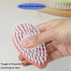 2 Pack Scrubbing Brushes for Cleaning, Heavy Duty Scrub Brush Nylon Stiff Bristles,Scrubber Cleaner Brush for Bathroom,Showe,Sink,Kitchen,Bathtub,Floor,Multi-Purpose Cleaning Brush -Small Size