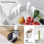 4 Tier Heavy Duty White Metal Rolling Cart with Lockable Wheels,Utility Storage Organizer Carts, Four Tier Roller Book Snack Cart for Kitchen, Bathroom, Garage, Baby Diaper, Craft, Art, Teacher