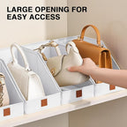 DIMJ Closet Organizers for Purses, Bags & More - Foldable Fabric Cube Storage 6 Pack - White (5.9 x 11.8 x 6.7 in) - Ideal for Shelves, Wardrobe, Bedroom & Office