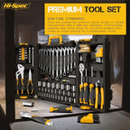 Hi-Spec 124piece Home & Garage Mechanics Tool Set, Socket Wrench Tool Sets for DIY Repairs with Plastic Storage Case