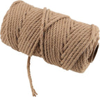 LEXININ 6mm Thick Jute Rope, 328 Feet Twisted Jute Twine, 6mmx100m Hemp Rope String for Crafts