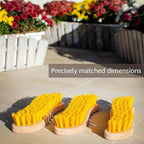 Pack of 3 - Hard Bristle Scrub Brush - Stiff Brush for Cleaning, Heavy Duty Utility Hand Brush Set for Indoor and Outdoor, Nylon Scrubbing Brush