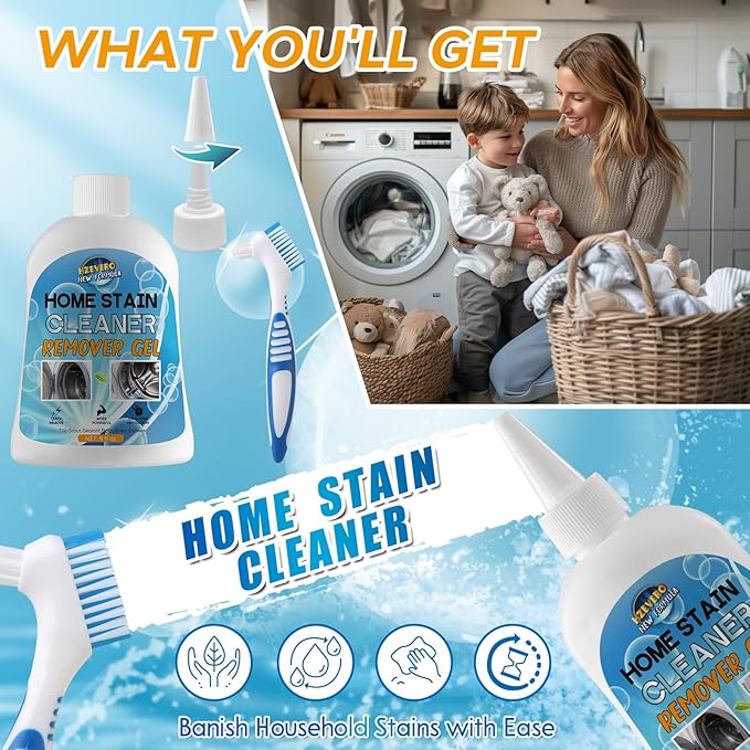 Mold Stain Remover Gel, Front Load Washer Mold Remover for Washing Machine Gasket Rubber Seal Home Stain Cleaner Gel for Grout Caulk, Bathroom, Shower, Bathtub, Refrigerator Cleaning Solution 8 Fl Oz