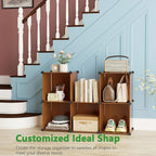 C&AHOME Cube Storage Organizer, 6-Cube Shelves Units, Closet Cabinet, DIY Plastic Modular Book Shelf, Ideal for Bedroom, Living Room, Office, 36.6" L x 12.4" W x 36.6" H Cocoa UPCS06C