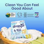 Dropps 4-in-1 Plus Oxi Free & Clear Power Biobased Laundry Detergent Pods, Unscented (38 Pods) - Chlorine-Free Bleach Alternative Biobased Laundry Whitener, Stain & Odor Remover