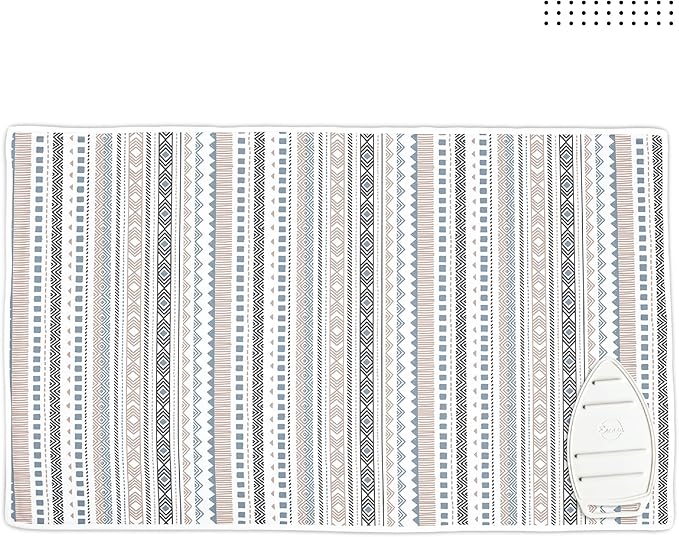 Encasa XO Ironing Mat/Pad (Large 48"x28") with 3mm Padding & Silicone Iron Rest for Steam Pressing on Tabletop or Bed - Heat Resistant, Portable, Quilting & Travel Blanket - Aztec