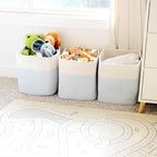 NaturalCozy 13x15x13 Kallax Storage Cubes Bins, 3 Pack | Cotton Rope Cube Storage Bin Woven Baskets for Organizing | Kallax Insert Storage Baskets for Shelves Organizer, Kids Toy, Closet Baby Nursery