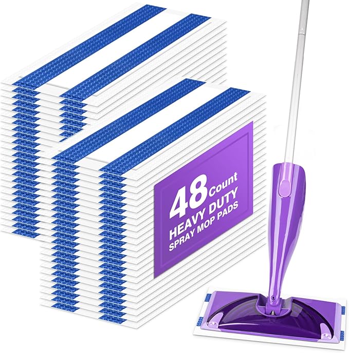 Orighty Dry Mop Pads Refill Compatible with Swiffer WetJet, Multi-Layer Mopping Pads, Multi Surface WetJet Hardwood Floor Cleaner Spray Mop Pads Refills, 48 Count