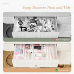 Criusia Drawer Organizer, 5-Size Versatile Bathroom and Vanity Organizer Trays, 20 Pack Clear Plastic Kitchen Drawer Organizers Set, Storage Bins for Makeup, Bathroom, Jewelries and Office