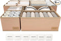 Drawer Organizer Clothes – Set of 6 Foldable Fabric Storage Bins for Dresser & Closet, Strong Structure, Fragrance Sachets Included, Organize Underwear, Socks, Baby Items, Cream