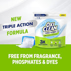 OxiClean Triple Action Free Versatile Stain Remover Powder, Use with Detergent, No Fragrance, No Dyes, No Chlorine, Removes Stains, Brightens Colors and Whites, 4 lbs