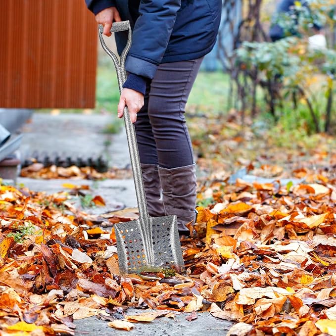 Durable Shovel for Sand Sifter, Chicken Poop Scooper Designed for Farm Sand Stall Poop Cleaning, Ideal Gardening Sliver Root Slayer Shovel- Square Shover for Beach