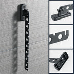 Alise Cloths Drying Rack Wall Mounted, Stainless Steel Folding Laundry Hanging Rack, Swivel Space Saving Clothes Hanger Racks for Bedroom Bathroom Laundry, Matte Black, Double Pack