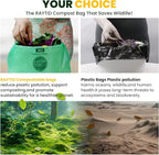 Trash bags 13+ gallon tall kitchen,Compostable Trash Lawn & Leaf Yard Waste Bags,Kitchen Compost Trash Bin Compatible,Extra Thick1.1 Mills,Certified by BPI and OK Compost(50count)