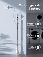 Electric Spin Scrubber,Floor Power Scrubber with Long Handle Dual Speeds,Cleaning Brush Cordless,Shower Scrubber Scrub Brush with 3 Adjustable Angles,8 Brush Heads for Bathroom Tile