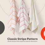 Zeppoli Classic Kitchen Towels - 6 Pack 100% Natural Cotton Towel Set, Reusable Wash Cloths, Absorbent Dish Towels, Machine Washable Hand Towels, Kitchen Essentials, 20” x 28” - Pastel VAR