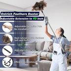 Soarer Ostrich Feather Duster - 40inch Extendable Feather Duster and 14 inch Handle Feather Duster 2pcs Cleaning Brush for Cleaning Supplies,Ceiling Fan, Crafts, Blinds, Furniture