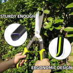 Hedge Clippers Shears Hedge Shears for Trimming Borders, Garden Tools Hedge Clippers, Bush Cutters Trimmer with Sharp Wavy Blades, Garden Shears for Hedges (19 Inch)