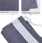 HOMEST 2 Pack XL Nylon Laundry Bag with Strap, Large Dirty Garments Organizer, Easy Fit a Hamper or Clothing Basket, Can Carry Up to 4 Loads of Clothes, Grey and Sky Blue