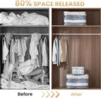 TAILI 8 Pack Vacuum Storage Bags, Cube Combo Space Saver Bags (3 Jumbo +5 Medium), Vacuum Seal Bags for Clothing, Bedding, Comforters, Blankets, Home Oragnizer and Closet Storage