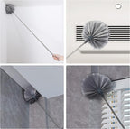BOOMJOY Microfiber Feather and Cobweb Duster Set, Bendable Head and 100 inches Extension Pole, for High Ceiling, Fan, Blinds, Furniture