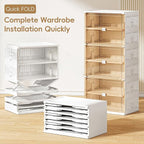 JEKO&JEKO 10-Tier Foldable Shoe Storage Box with Magnetic Doors, Large Stackable Shoe Organizer Cabinet for Entryway (White)