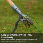 4-Claw Stand Up Weed Puller Tool with Long Handle - Adjustable 30"- 44" Heavy Duty Metal Head Weeder Tool with American Ashwood Handle, Easy Gardening Weed Removal, No Bending or Kneeling