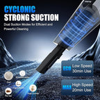 Handheld Vacuum Cordless, Ultra-Strong Suction Car Vacuum Portable Cordless, Rechargeable Hand Held Car Vacuum Cleaner High Power with Multi-Nozzles & Washable Filter for Car, Home, Pets, White