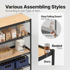 HOMEDANT House 36.2" W 5 Tier Heavy Duty Garage Shelving Adjustable Metal Rack Storage Shelves Standing Shelf Unit Organizers Pantry Closet Office Black 2Pack