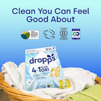 Dropps 4-in-1 Plus Oxi Free & Clear Power Biobased Laundry Detergent Pods, Unscented (76 Pods) - Chlorine-Free Bleach Alternative Biobased Laundry Whitener, Stain & Odor Remover
