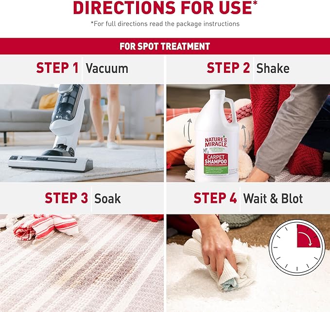 Nature’s Miracle Carpet Shampoo, Deep-Cleaning Pet Stain And Odor Remover, 64 Ounces
