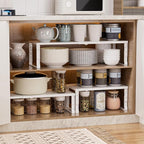 Adjustable Metal Shelving Unit, Stackable & Expendable Storage Rack for Home/Office/Kitchen, Space-Saving，Sturdy&Durable，Easy Assembly (2PACKS/Medium/White