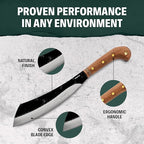 Condor Tool & Knife Mini Duku Heavy Duty Machete with Sheath, Walnut Handle - Hand Crafted Welted Leather Sheath - Camping Machete Knife - 10.5in Blade - 18.5oz