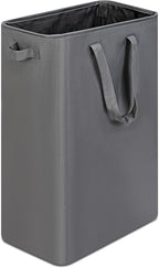 efluky Slim Laundry Basket, Narrow Laundry Hamper with Handles, Collapsible Dirty Clothes Hamper, Tall Laundry Bin for Laundry Room, Dorm and Bedroom, 19.8 Gallon (75L) Grey