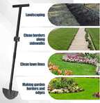 Heavy Duty Edger Lawn Tool, 34-49 in Adjustable Carbon Steel Weed Cutter with Comfort-Grip Rubber Handle – Ideal for Lawn Edging, Yard Maintenance, and Garden Landscaping, Black
