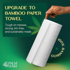 100% Bamboo Paper Towels | Lint-Free, Eco-Friendly, Tree-Free | 2-Ply Kitchen Paper Towel | Food Grade – FSC-Certified, BPA/PFAS-Free | 6 Mega Rolls – 150 Sheets/Roll | PALM NAKI