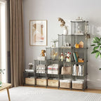 AWTATOS Cube Storage Organizer, 16 Cube Closet Organizer, Stackable Storage Cube Shelves, DIY Portable Closet Clothes Organizer Shelving for Bedroom, Closet, Wardrobe, Bathroom, Grey