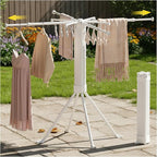 Clothing Drying Racks Folding Laundry Clothing Rack with 16 Clips Retractable Clothes Drying Rack Collapsible Towel Rack Drying Rack for Indoor, RV, Dorm, Yard, Camping, Outdoor