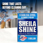 4 x 1 Gallon Sheila Shine Stainless Steel Cleaner and Polish - Cleans, Polishes & Protects Kitchen Appliances, Refrigerators, Sinks, Ovens & Grills - Stainless Steel Metal Cleaner