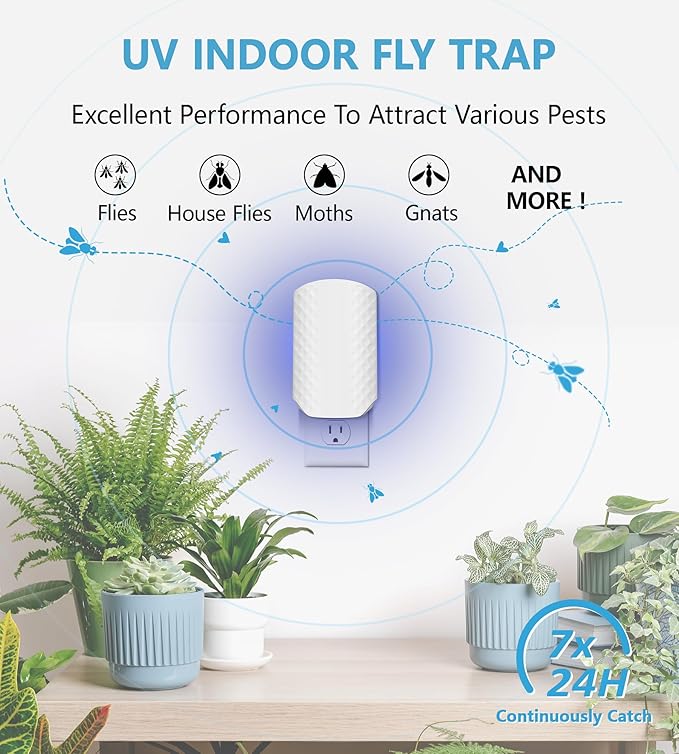 5PCS Refills for WowCatch Flying Insect Trap N386E, Original Super Sticky Cards, High Efficiently Stick Fruit Flies, Gnats, Moths, and Houseflies (Refill Only)
