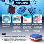 Washing Machine Cleaner Tablets 14 Pack for HE Top Load - Eco Friendly Washer Machine Cleaning Tablets - 3 Layers Septic Safe Wash Machine Full Deodorizer Descaler Protector - 1 Plus Year Supply