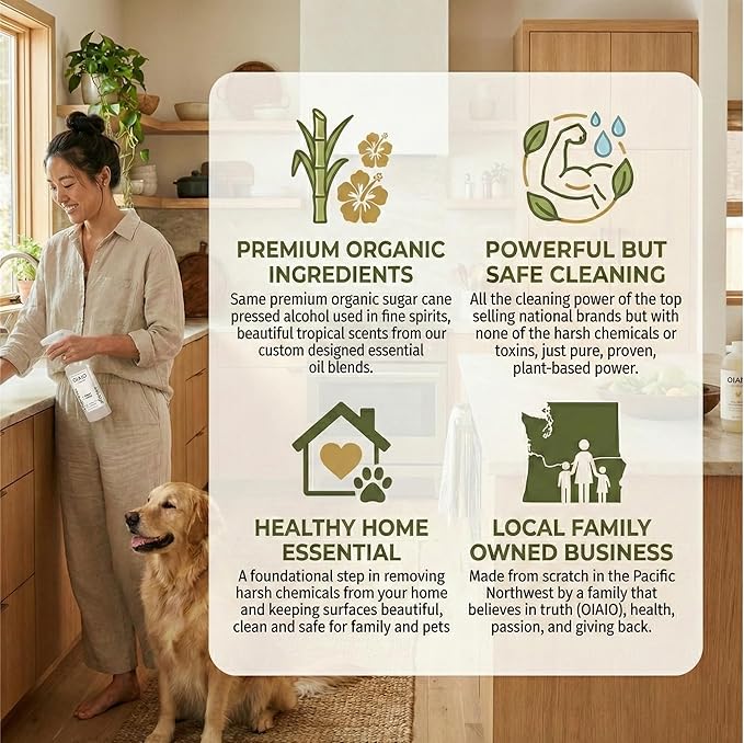 Non-Toxic Home Cleaning - The Collection 5 Pack - Includes 5 Cleaners, 1 Canvas Tote, 2 Microfiber Cloths, 2 Coconut Husk Scrubers - 100% Natural Organic Ingredients that Truly Perform